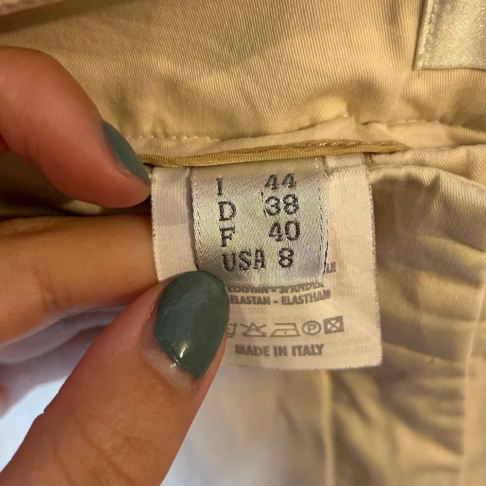 Gunex for Brunello Cucinelli Cream Stretch Trousers Made in Italy Womens 8 - Picture 6 of 7